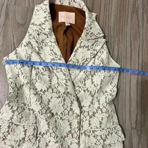 NWOT Anthropologie Hutch Sleeveless Double-Breasted White Lace Blazer Dress - Picture 6 of 11